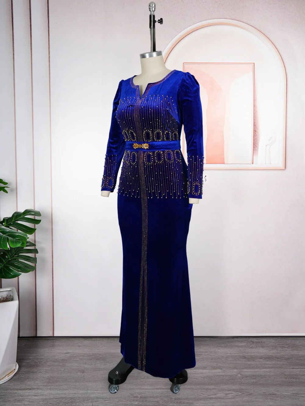 Robe de soirée de luxe pour femmes, élégante, manches longues, style sirène, pour mariage, anniversa