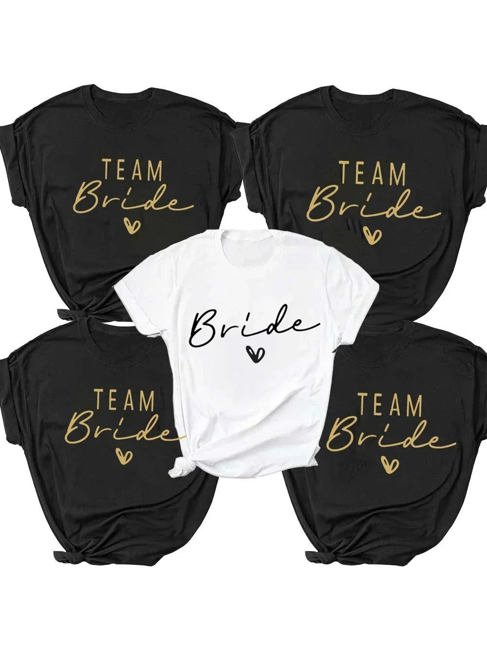 Femmes coton T-Shirt équipe mariée enterrement de vie de jeune fille douche poule fête demoiselle d'