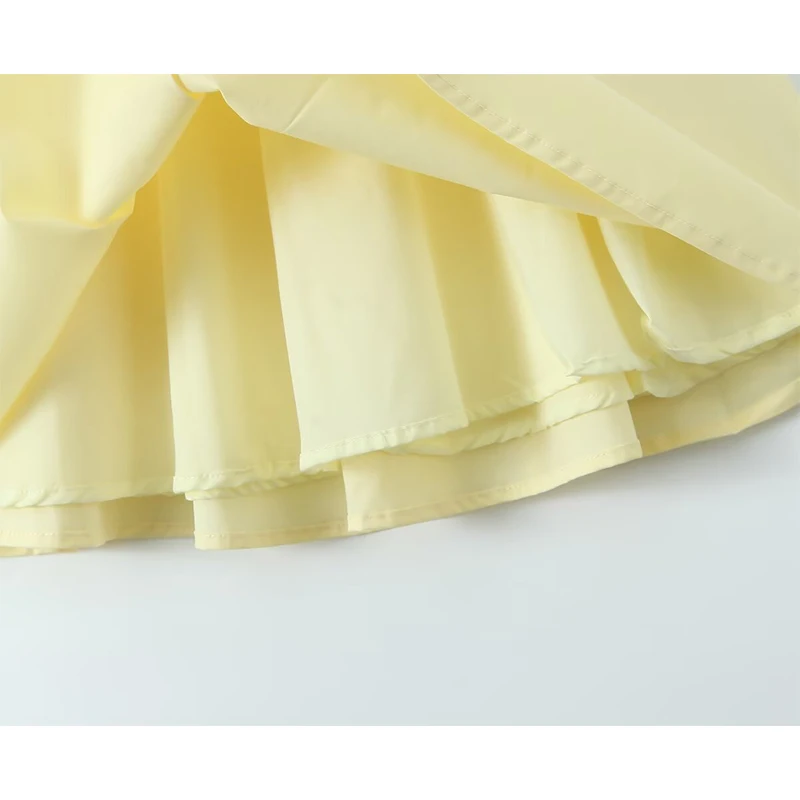 YENKYE-Mini robe en arête de poisson pour femme, taille en arête de poisson, fronde saillante, dos à