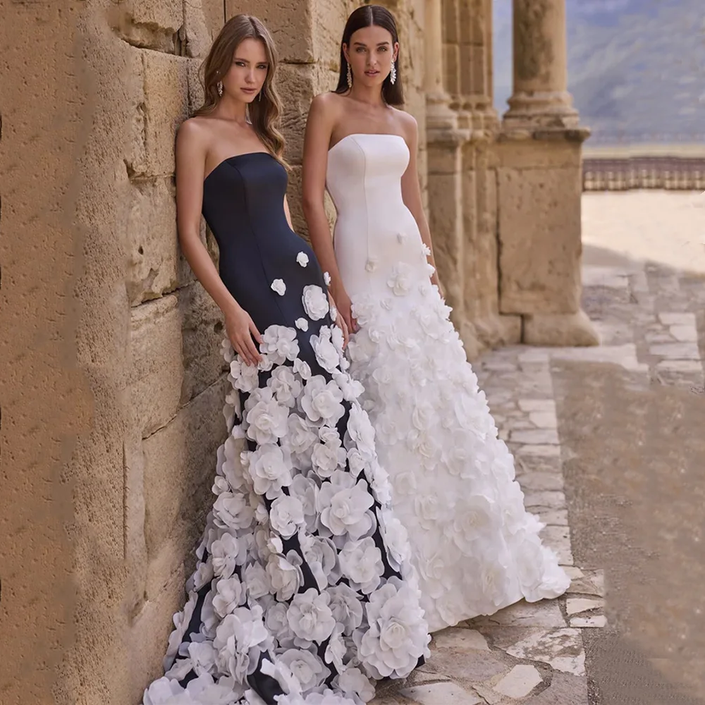 Robe de mariée arabe avec fleurs personnalisées