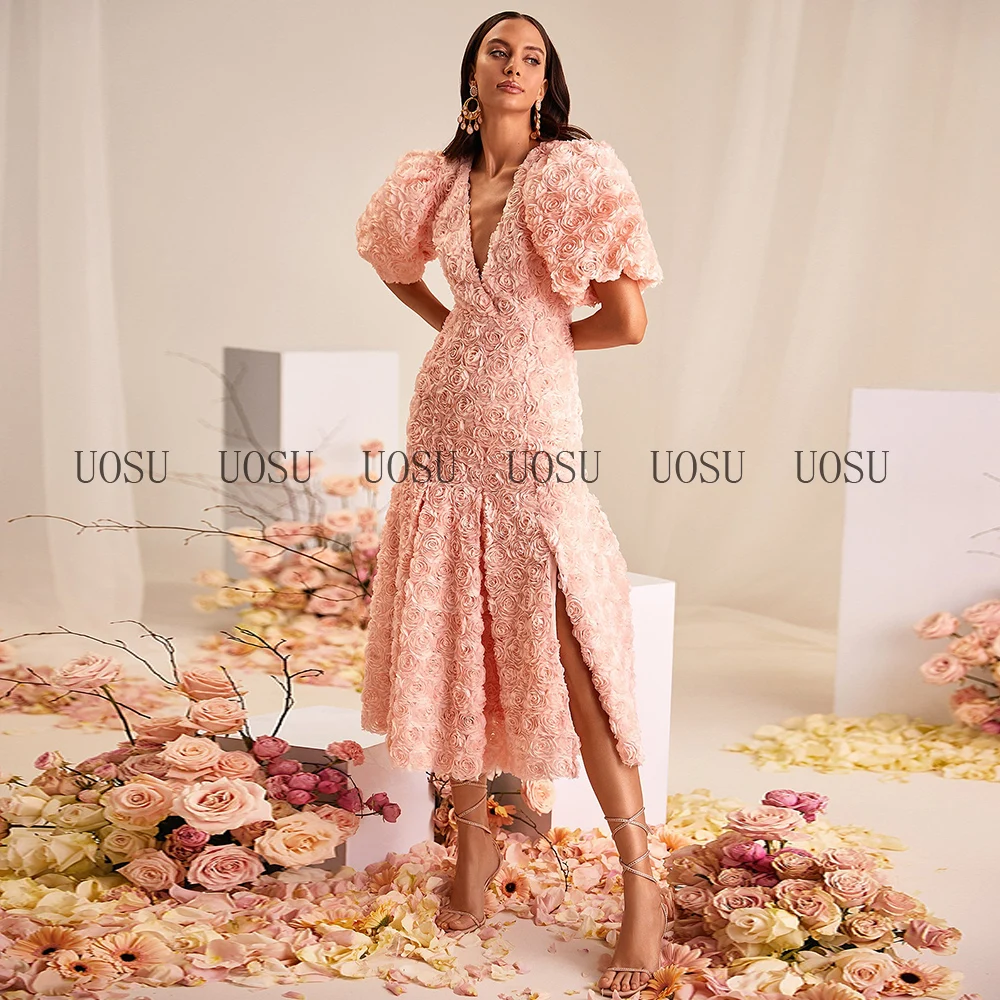 Robes de bal roses 2025 fleurs