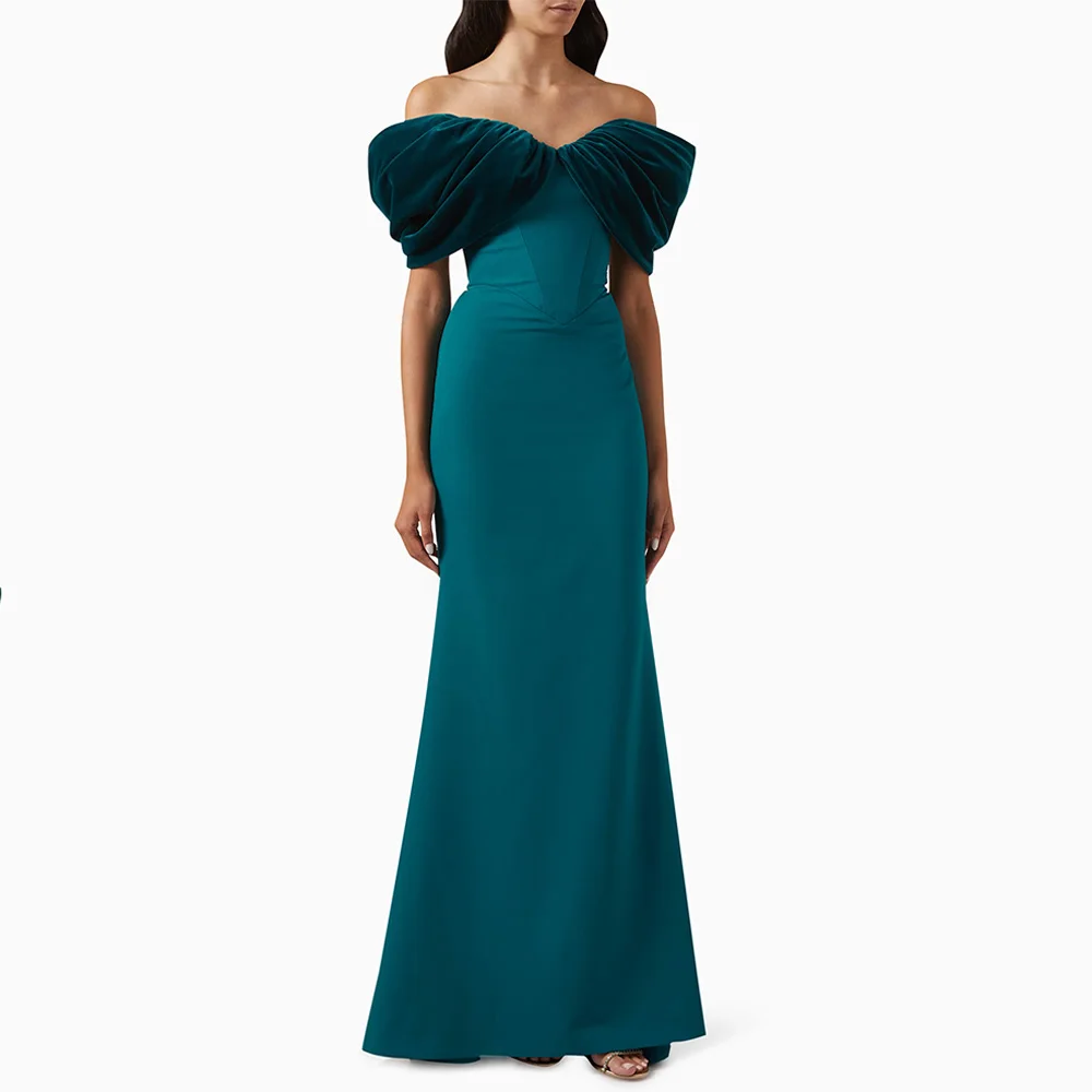 Robe de bal bleu lac personnalisable à col en V avec plissé pour femmes, silhouette sirène, soirée de gala, bal, prom, demoiselle d'honneur