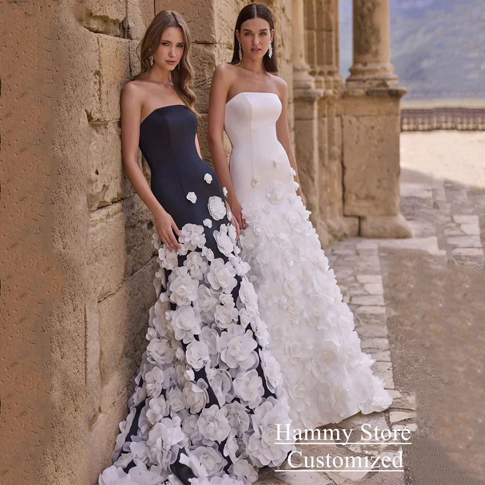 Robe de mariée arabe avec fleurs personnalisées