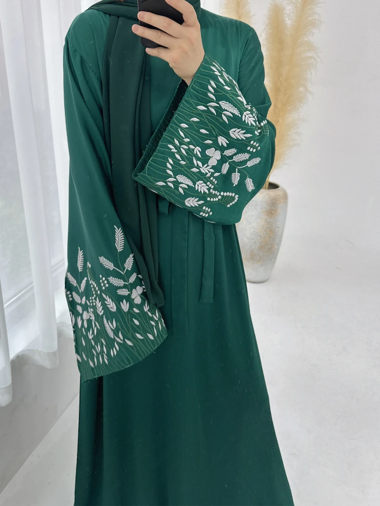 Abaya de broderie de Turquie pour les femmes, robe longue arabe musulmane, robe éducative, Ramadan, Kaftan, Jalabiya, Maroc, Dubaï, Islam, Eid
