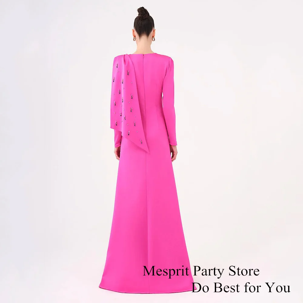 Po-Robe de Soirée en Satin à Manches sulfPersonnalisée