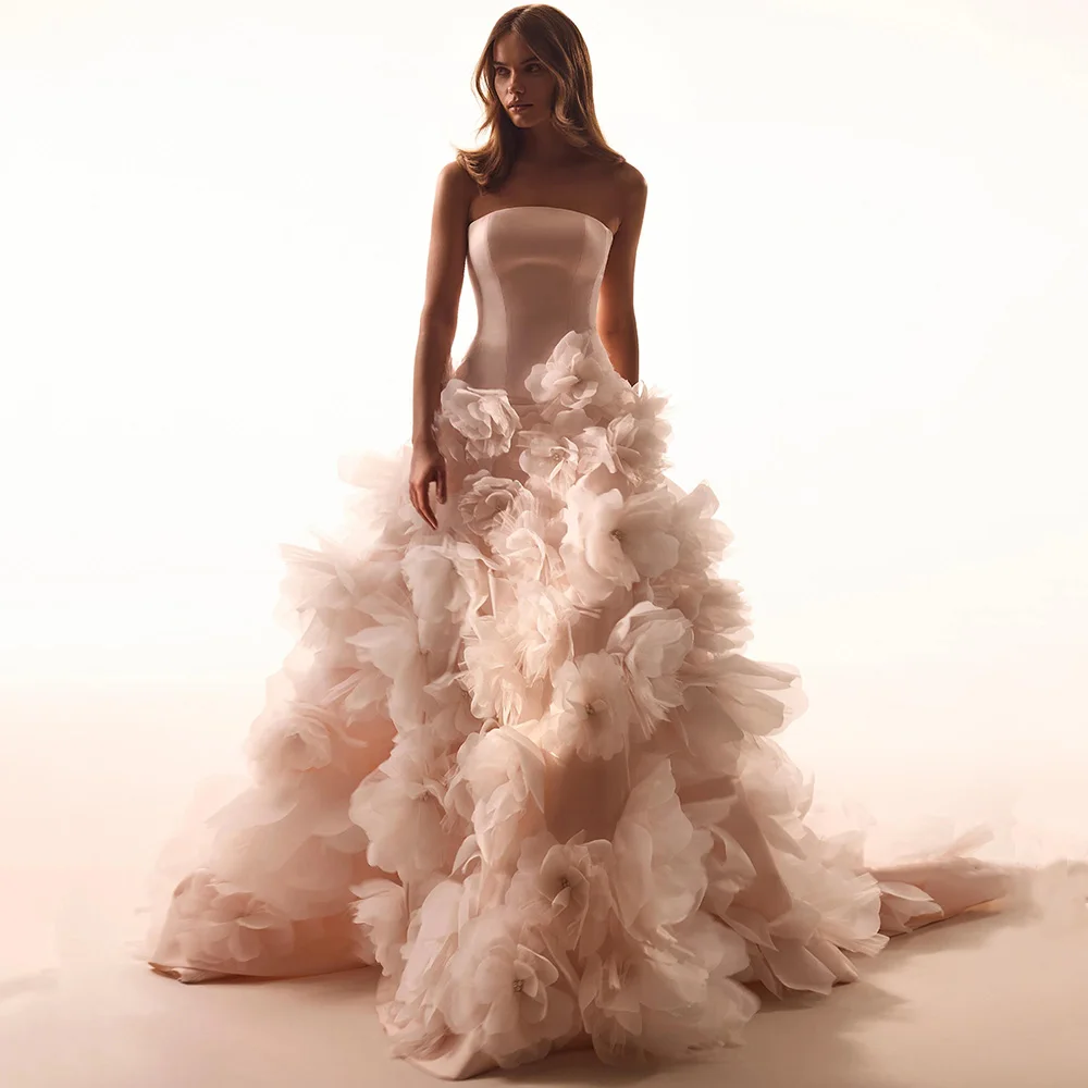 Robe de Mariée Arabe Exquise Personnalisée avec Perles et Fleurs Pour Femme Occasions Spéciales Cérémonies Traditionnelles