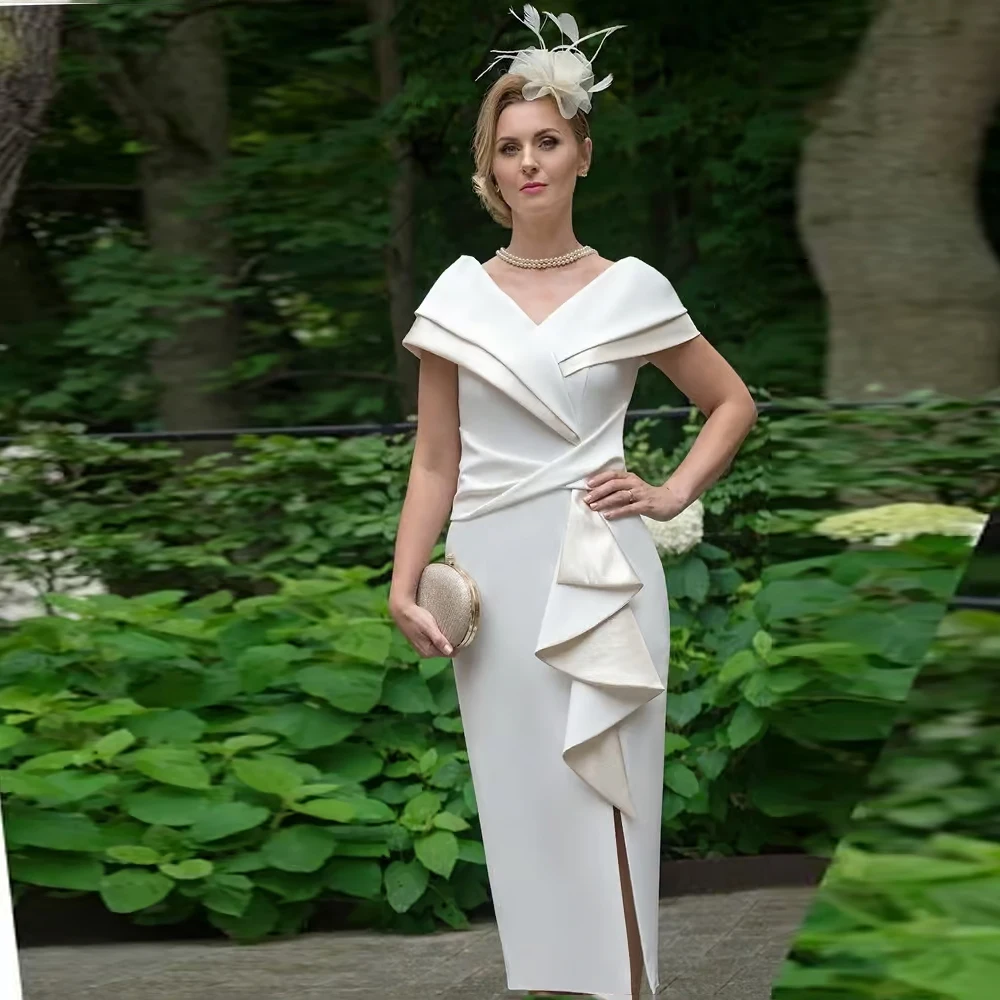 Robe fourreau mère de la mariée pour invitées mariage élégante avec épaules dénudées et soutien-gorge intégré pour femmes occasions spéciales